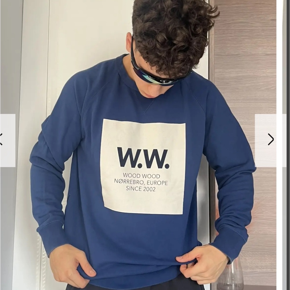 Wood Wood Men's Medium Navy Blue Sweatshirt with pocket